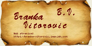 Branka Vitorović vizit kartica